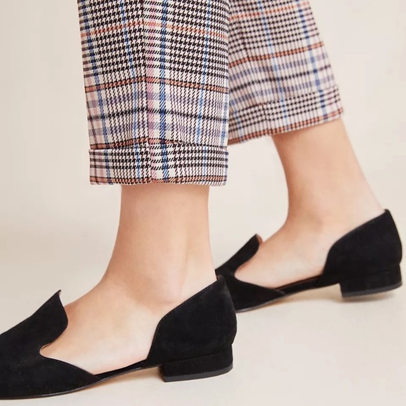 ANTHROPOLOGIE MALCOLM PLAID TAPERED TROUSERS STRAIGHT LEG ROLLED HEM HOUNDSTOOTH - Picture 4 of 13